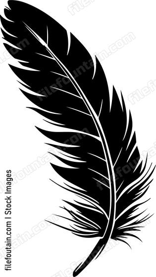 Detailed feather silhouette