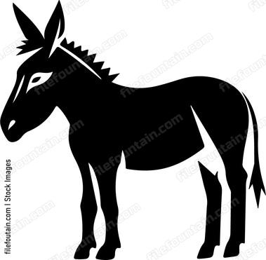 Donkey in negative space