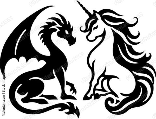 Dragon and Unicorn Encounter