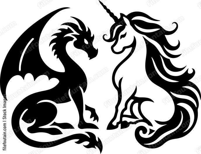 Dragon and Unicorn Encounter