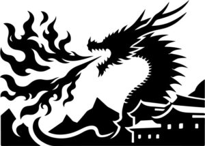 Dragon breathing fire