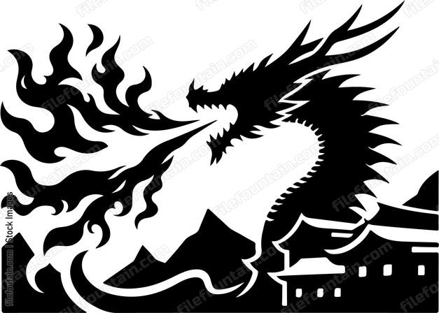 Dragon breathing fire