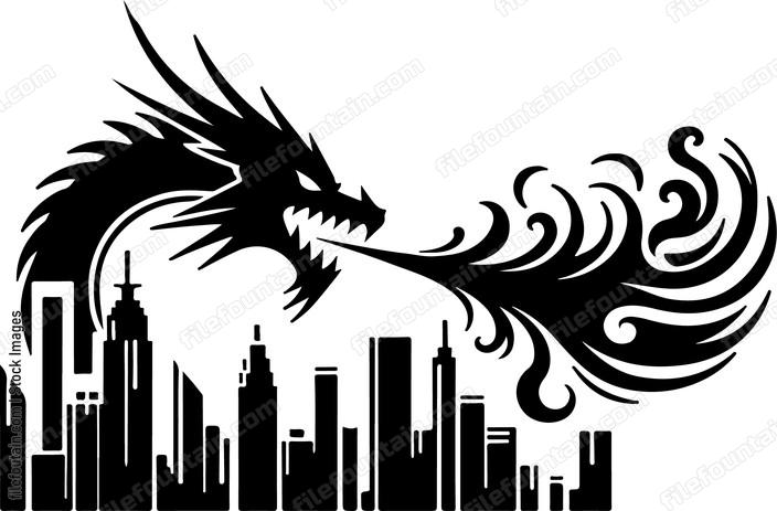 Dragon Burning a city