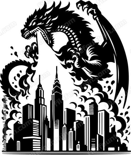 Dragon Burning a city