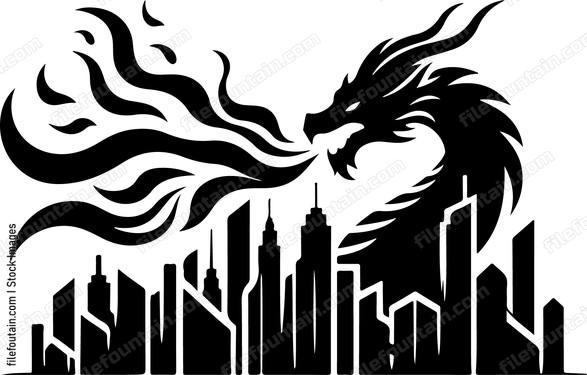 Dragon Burning a city