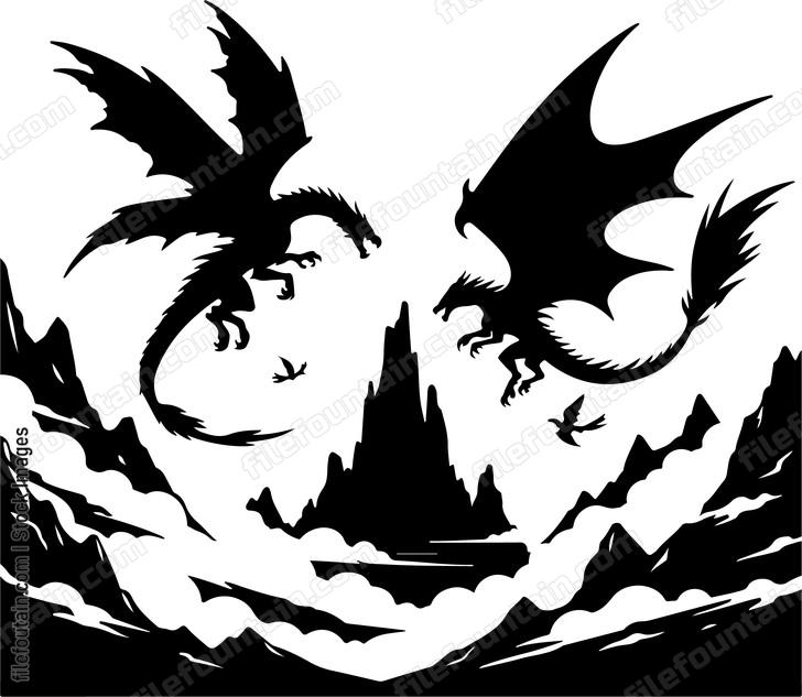 Dragon Duel in the Skies