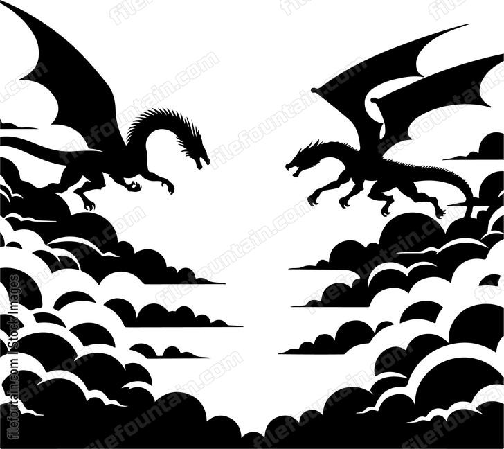 Dragon Duel in the Skies