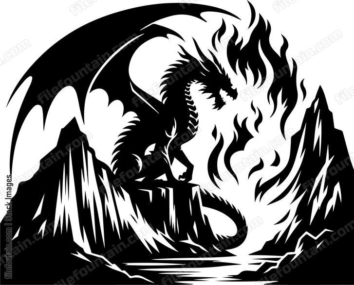 Dragon in a Fiery Cave
