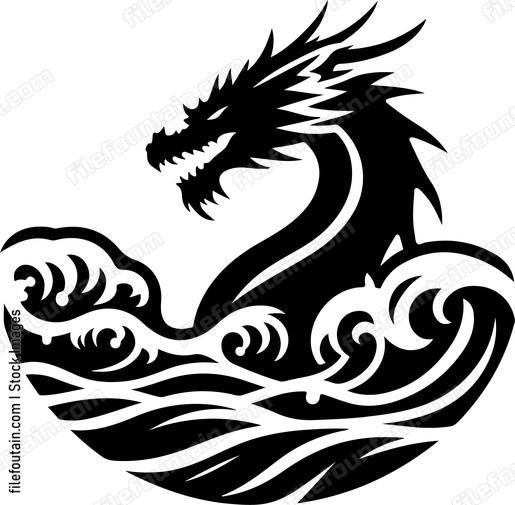 Dragon Rising from the Ocean