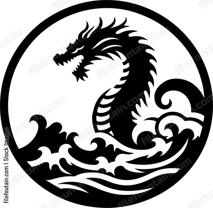Dragon Rising from the Ocean