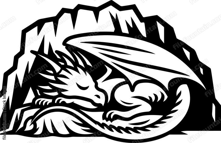 Dragon Sleeping in a Cave