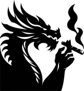 Dragon smoking a cigar
