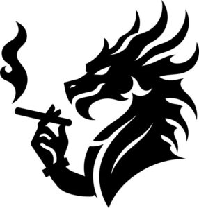 Dragon smoking a cigar
