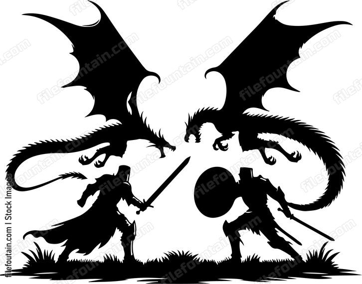 Dragon vs Knight Epic Battle