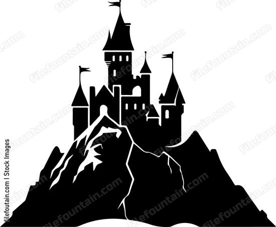 Fantasy Castle on a Mountain