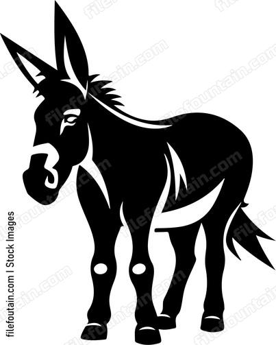 Farm animal donkey outline
