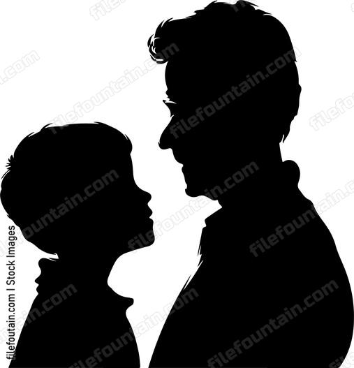 Father and son silhouette