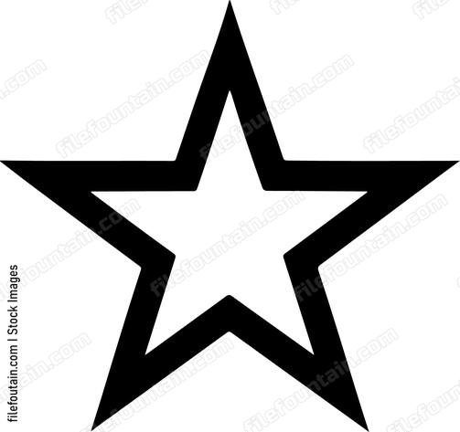Five pointed star outline