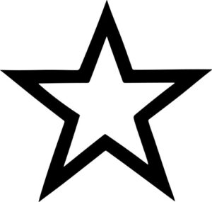 Five pointed star outline