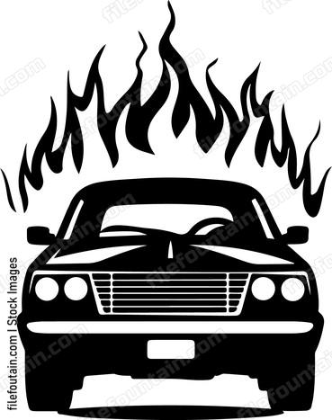 Flaming Car