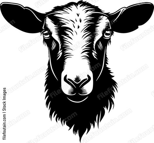 Goat head facing