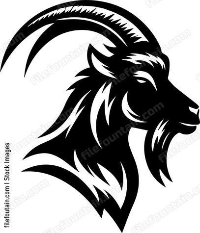 Goat With Beard Head Mascot