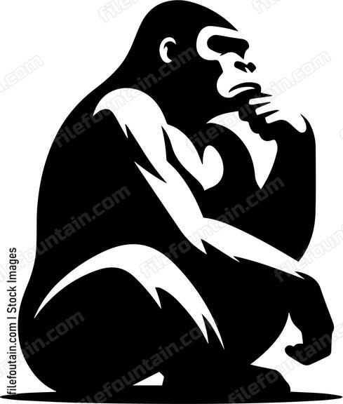 gorilla doing thinking