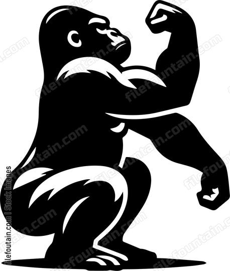 gorilla showing strengh