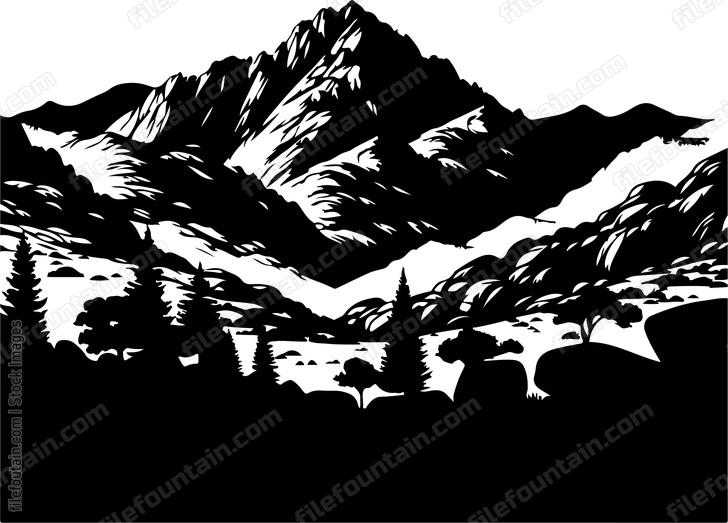 Granitic Mountain Landscape