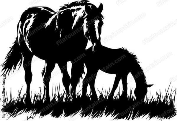 Grazing Horses