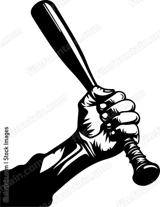 Hand Holding Baseball Bat