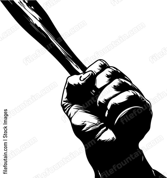 Hand Holding Baseball Bat