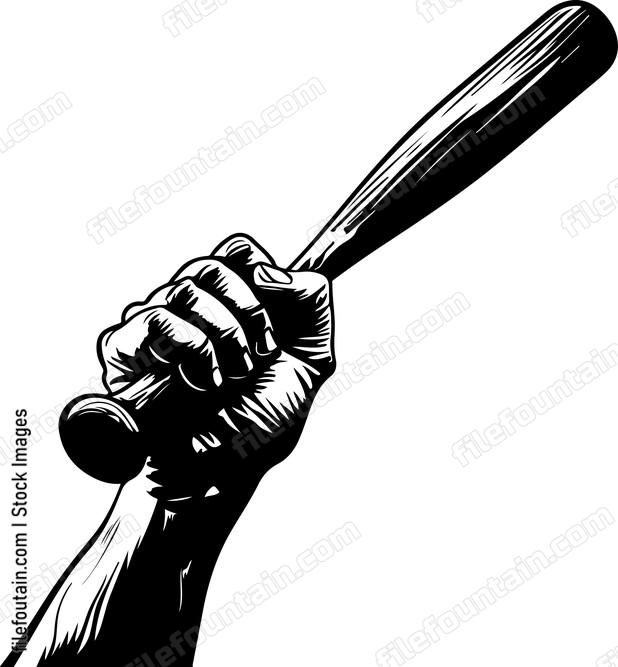 Hand Holding Baseball Bat