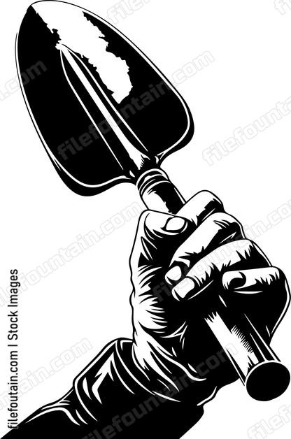Hand Holding Garden Trowel fe