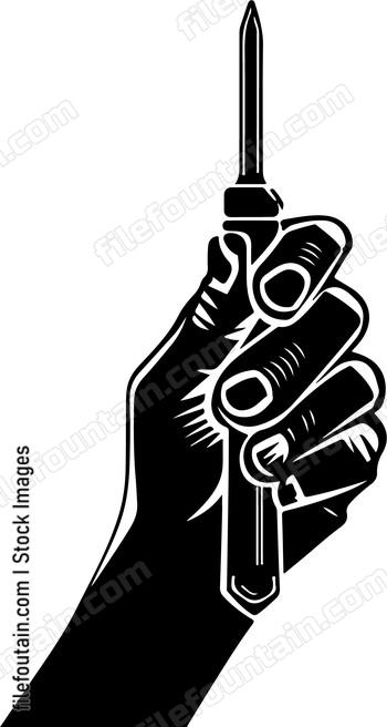 Hand Holding Screwdriver