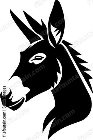 Head of a donkey in profile