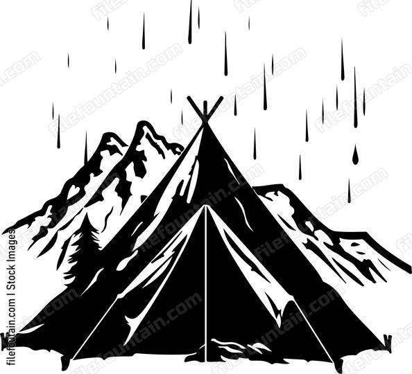 Hiking Tent Rain Mountains f d