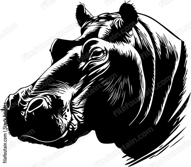 Hippo Head Side View