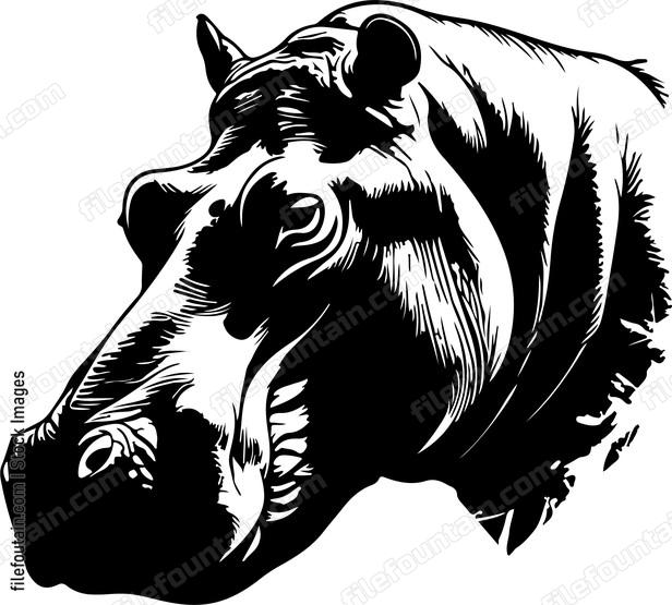 Hippo Head Side View