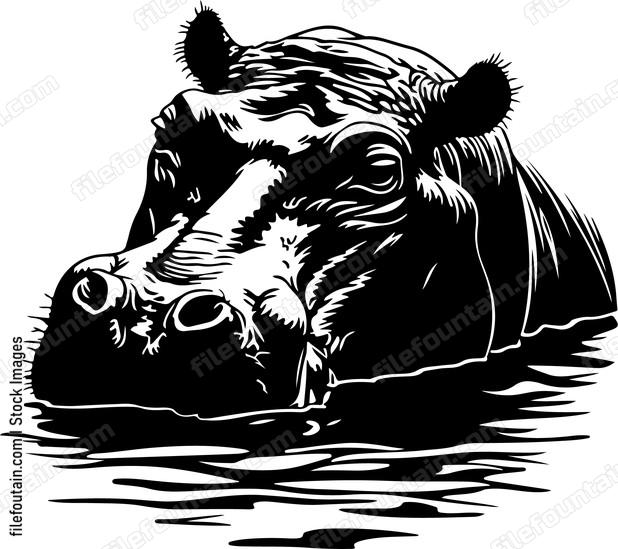 Hippo Under Water