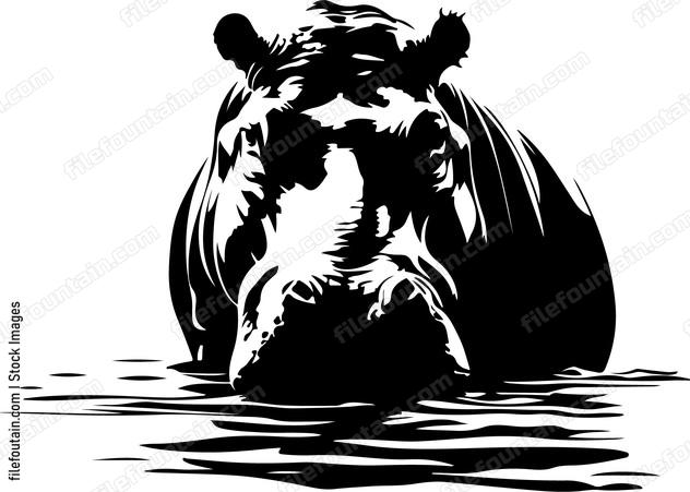 Hippo Under Water