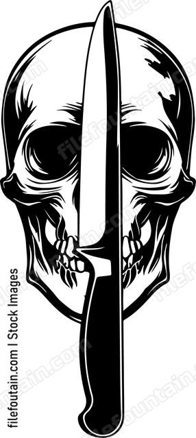 Kitchen Knife Skull