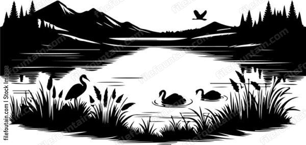 Lake at night with the faint sounds of nocturnal wildlife