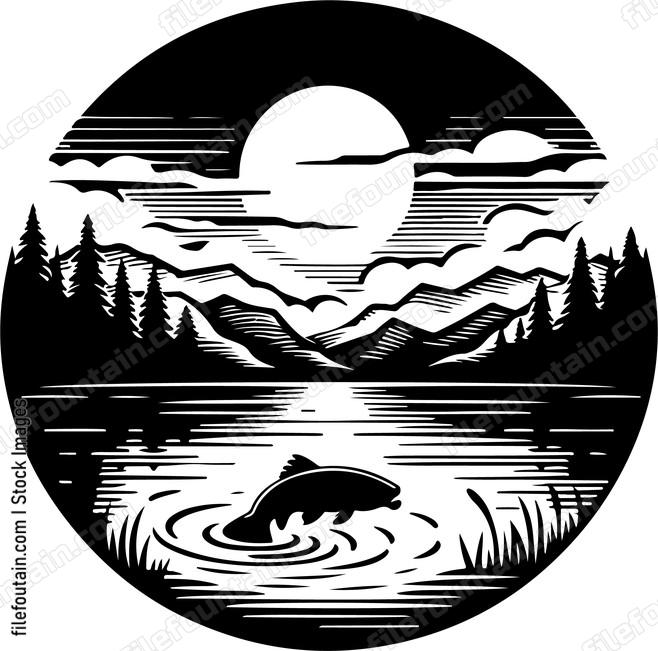 Lake at night with the occasional ripple caused by jumping fish