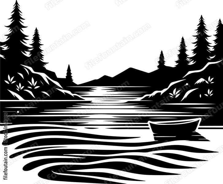 Lake with the tranquil sounds of gentle waves lapping against the shore