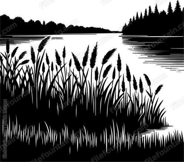 Lakexatxnightxwithxthexgentlexrustlexofxreedsxandxrushesxalongxthexshorelinex