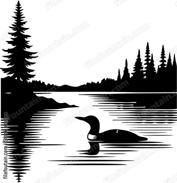 Lakexatxnightxwithxthextranquilxambiancexinterruptedxbyxthexcallxofxaxdistantxloonx