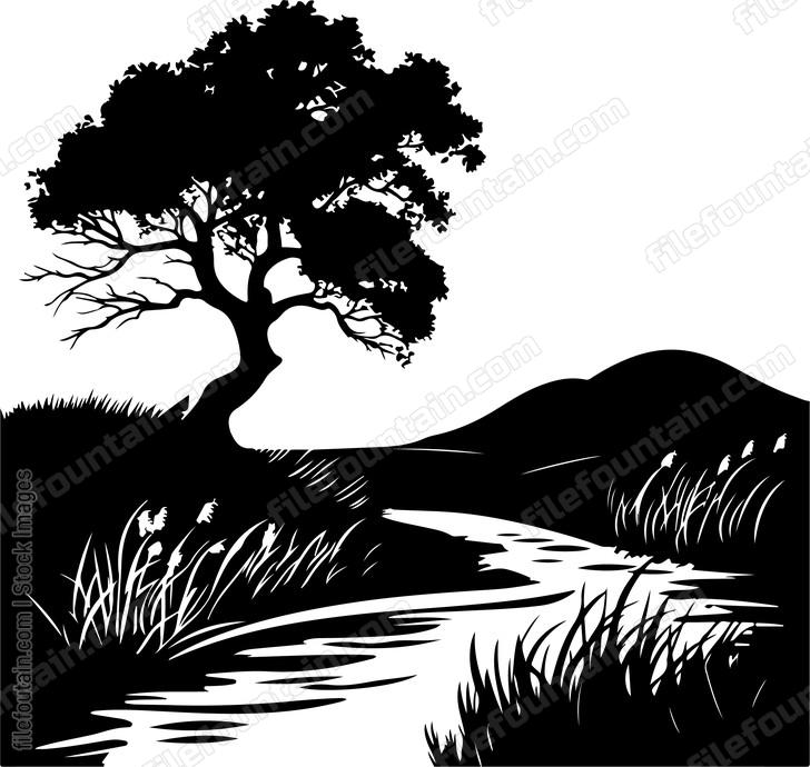 Landscape Field River And a