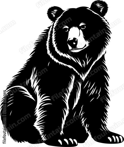 Large dark bear sitting