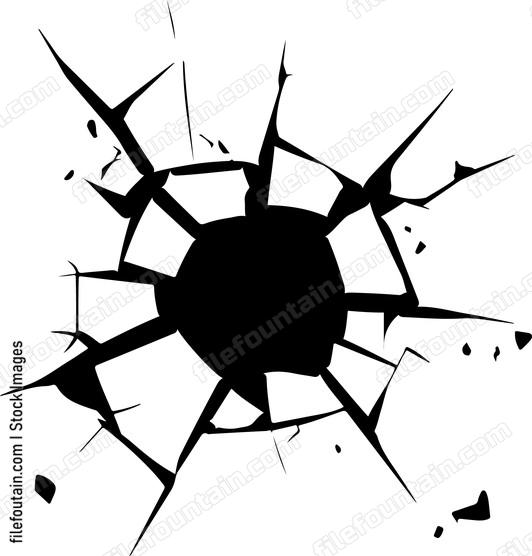Large hole in white surface
